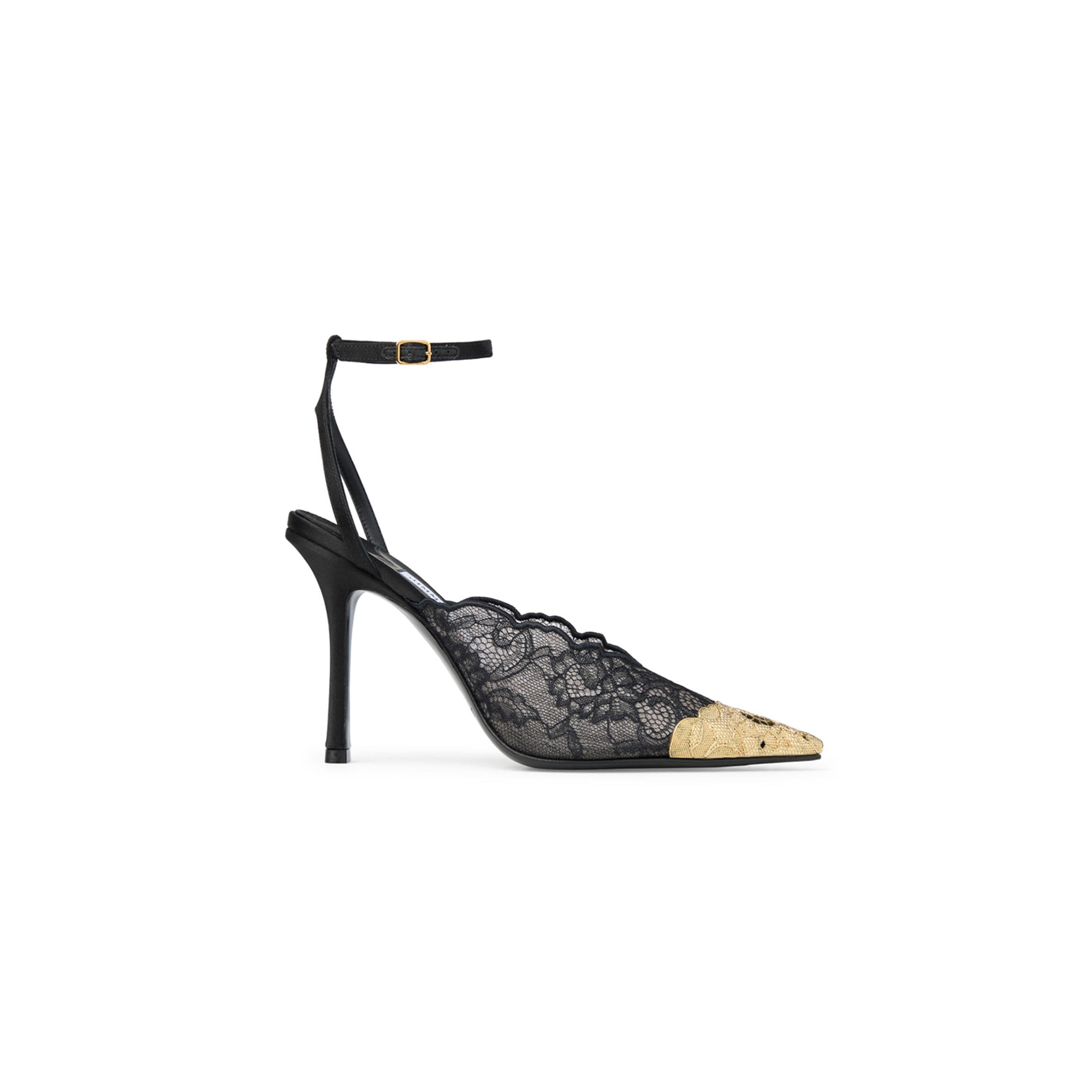 jimmychoo black J1m*y Ch00 lace pumps with metal lace detail faiz100fyz